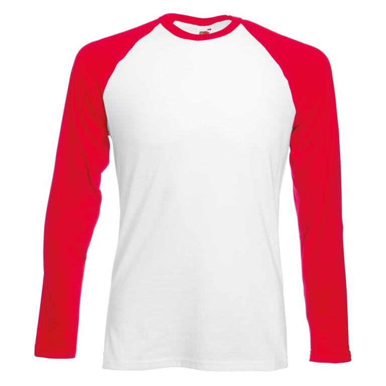 Long sleeve baseball T White/Red