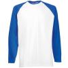 Long sleeve baseball T White/Royal Blue