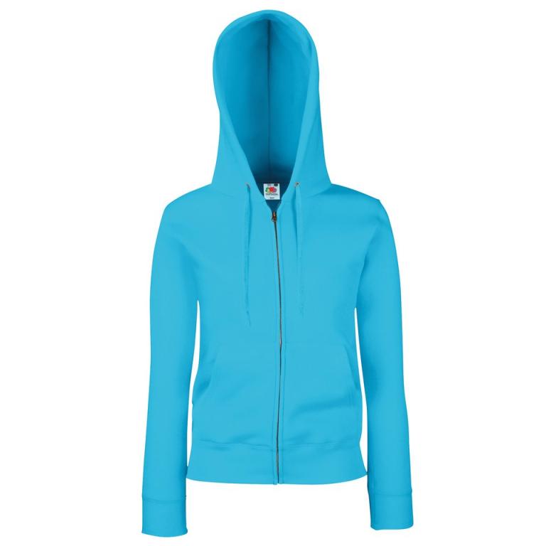 Women's premium 70/30 hooded sweatshirt jacket Azure Blue