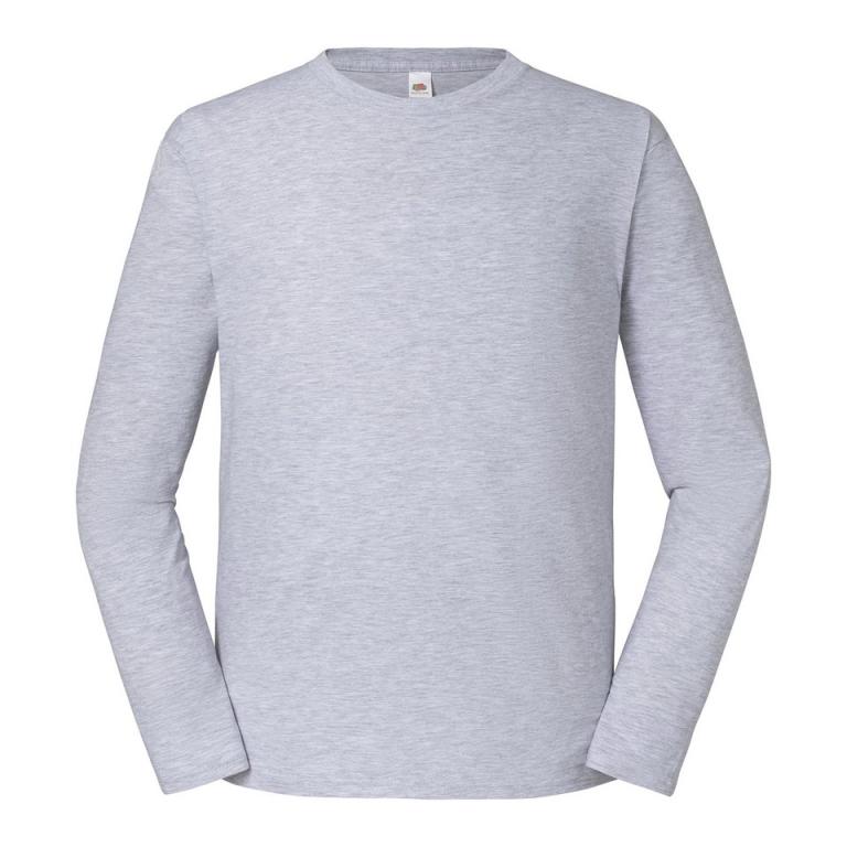 Iconic 195 ringspun premium long sleeve T Heather Grey