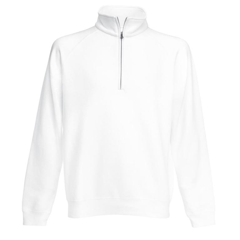 Premium 70/30 zip-neck sweatshirt White