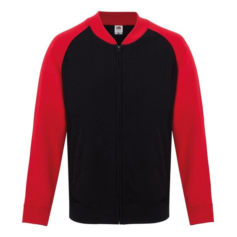 Baseball sweatshirt jacket Black/Red