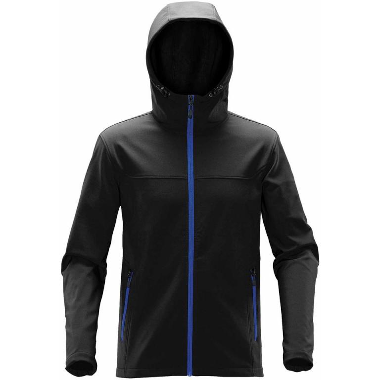 Orbiter softshell hoodie Black/Azure Blue