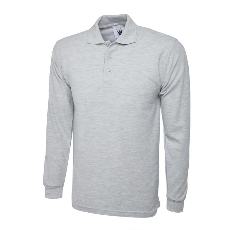 Longsleeve Classic Poloshirt Heather Grey