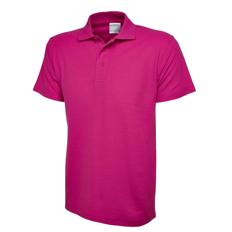 Mens Active Cotton Poloshirt Hot Pink