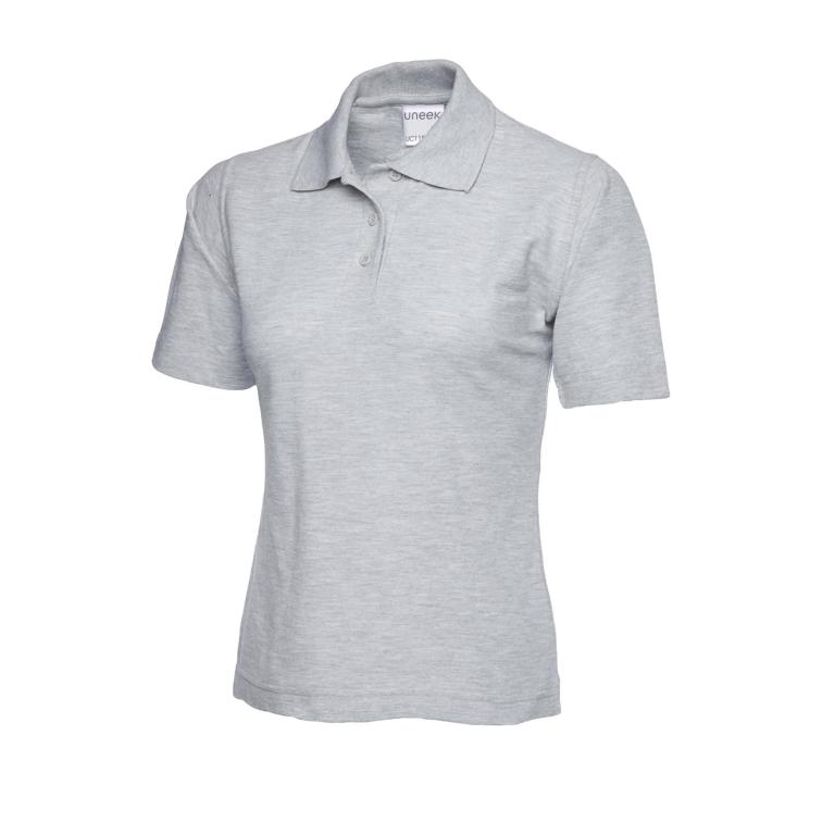 Ladies Active Cotton Poloshirt Heather Grey