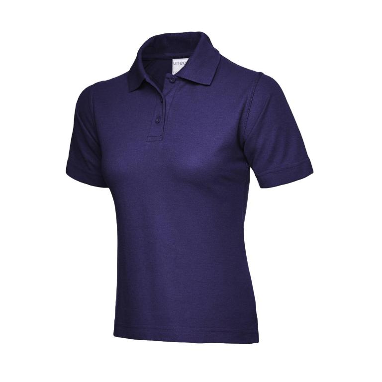 Ladies Active Cotton Poloshirt Purple