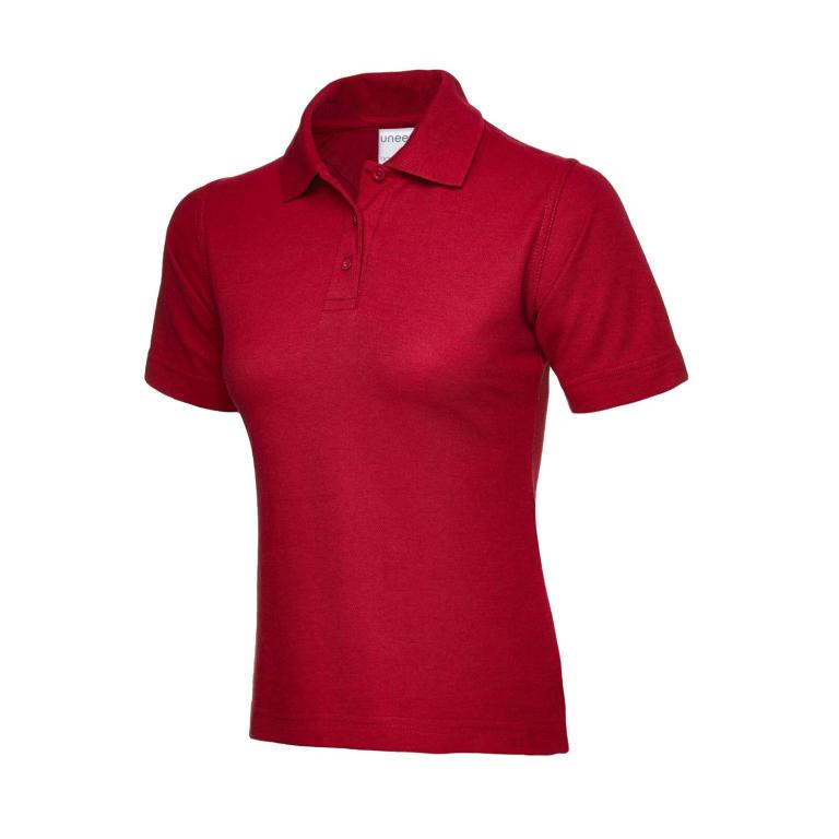 Ladies Active Cotton Poloshirt Red