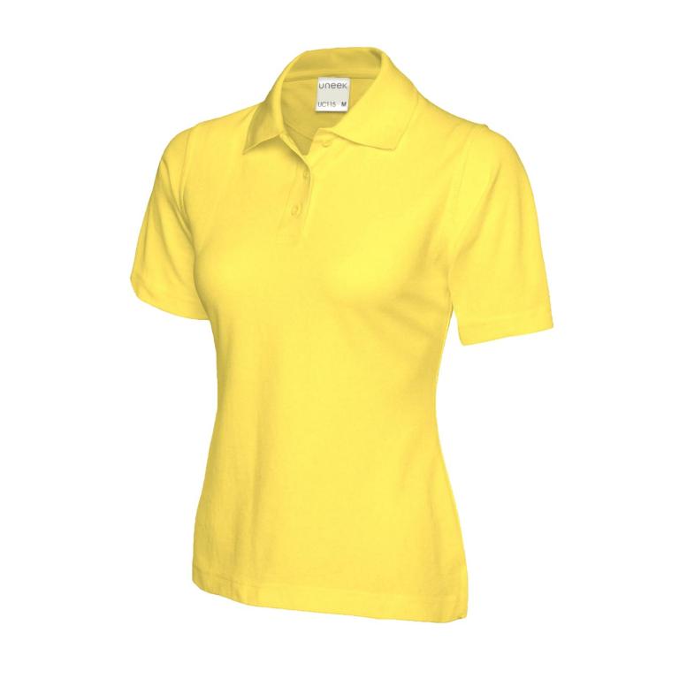 Ladies Active Cotton Poloshirt Yellow