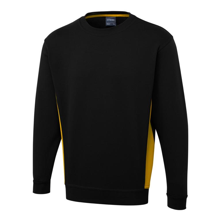 Two Tone Crew New Sweatshirt Black/Yellow