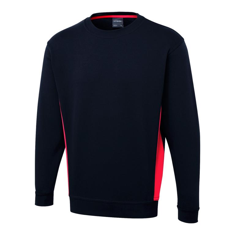 Two Tone Crew New Sweatshirt Navy/Red