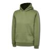 Childrens Hooded Sweatshirt Military Green