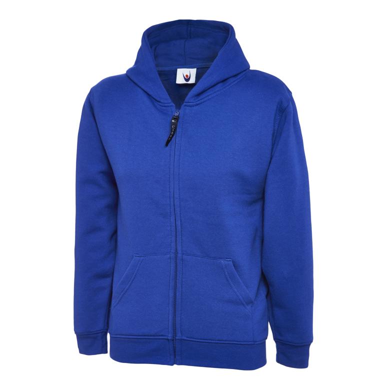 Childrens Classic Full Zip Hooded Sweatshirt Royal