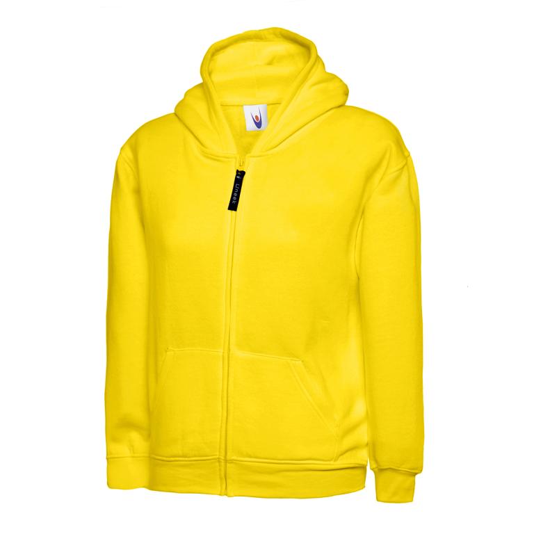 Childrens Classic Full Zip Hooded Sweatshirt Yellow