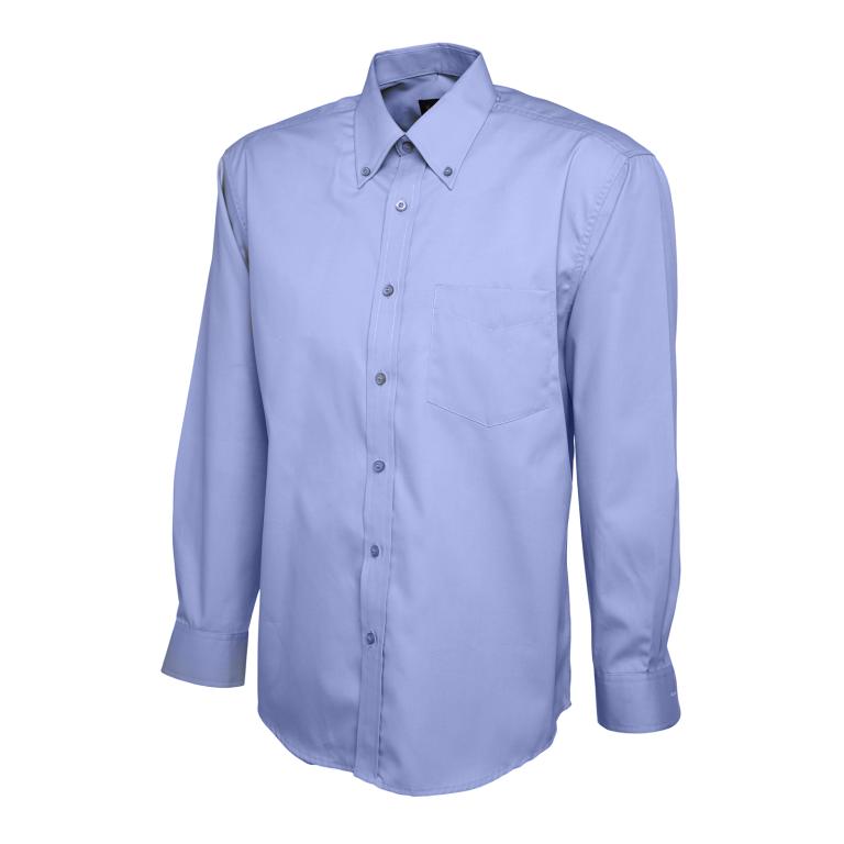 Mens Pinpoint Oxford Full Sleeve Shirt Mid Blue