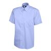 Mens Pinpoint Oxford Half Sleeve Shirt Mid Blue