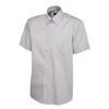 Mens Pinpoint Oxford Half Sleeve Shirt Silver Grey