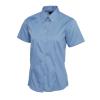 Ladies Pinpoint Oxford Half Sleeve Shirt Mid Blue