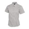 Ladies Pinpoint Oxford Half Sleeve Shirt Silver Grey