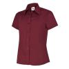 Ladies Poplin Half Sleeve Shirt Burgundy