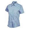 Ladies Poplin Half Sleeve Shirt Light Blue