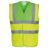 Hi-vis 2-band-and-braces waistcoat (HVW100) Lime Yoke/Yellow