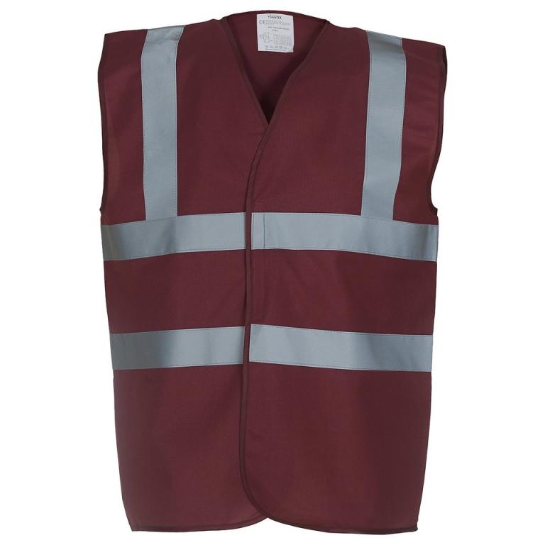 Hi-vis 2-band-and-braces waistcoat (HVW100) Maroon