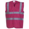 Hi-vis 2-band-and-braces waistcoat (HVW100) Raspberry