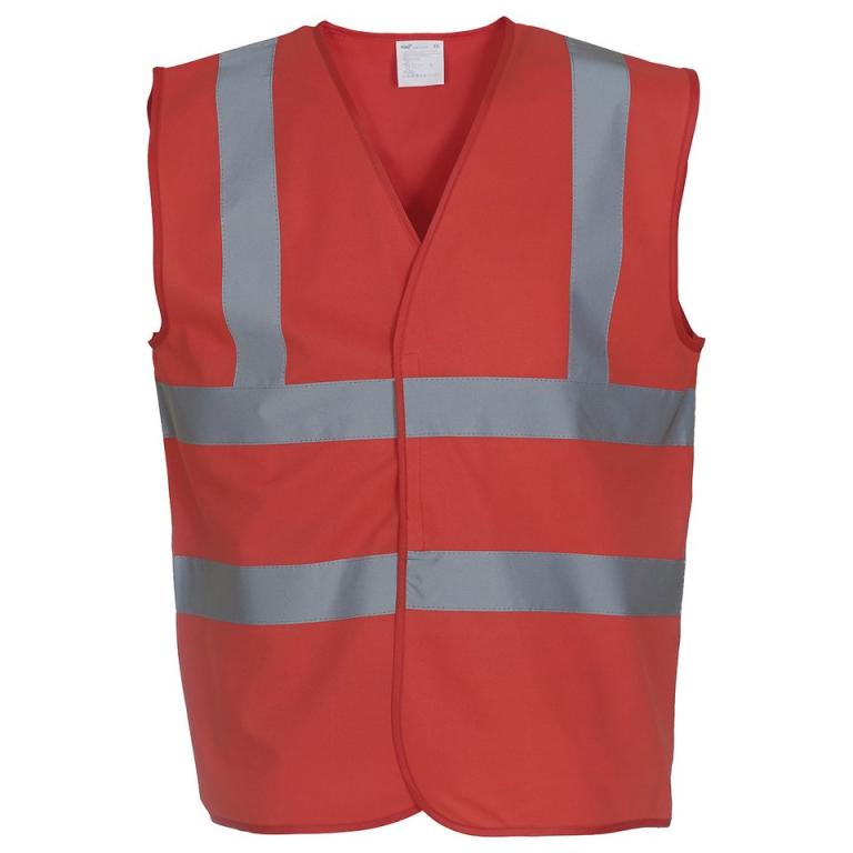 Hi-vis 2-band-and-braces waistcoat (HVW100) Red