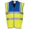 Hi-vis 2-band-and-braces waistcoat (HVW100) Royal Yoke/Yellow