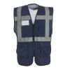 Multifunctional executive hi-vis waistcoat (HVW801) Navy