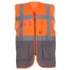 Multifunctional executive hi-vis waistcoat (HVW801) Orange/Grey