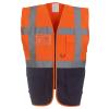 Multifunctional executive hi-vis waistcoat (HVW801) Orange/Navy