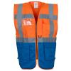 Multifunctional executive hi-vis waistcoat (HVW801) Orange/Royal Blue