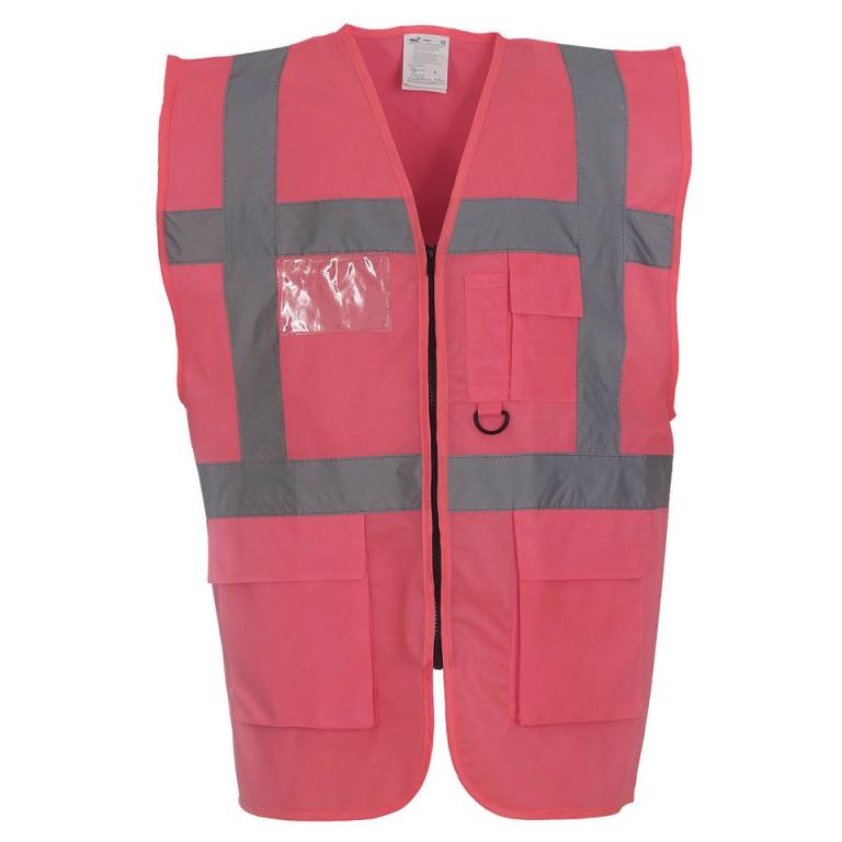 Multifunctional executive hi-vis waistcoat (HVW801) Pink