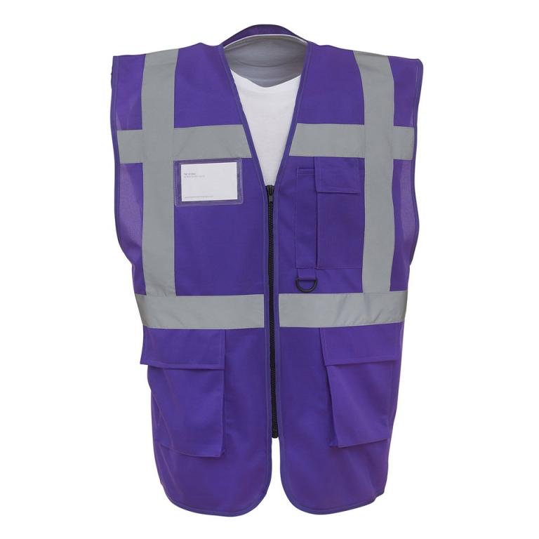 Multifunctional executive hi-vis waistcoat (HVW801) Purple