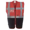 Multifunctional executive hi-vis waistcoat (HVW801) Red/Black