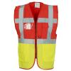 Multifunctional executive hi-vis waistcoat (HVW801) Red/Yellow