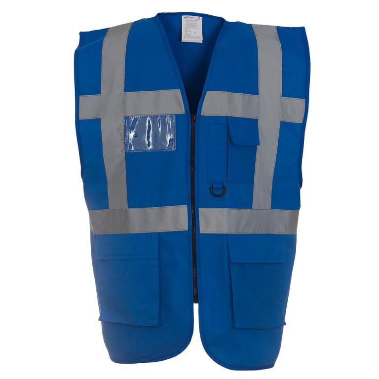 Multifunctional executive hi-vis waistcoat (HVW801) Royal Blue