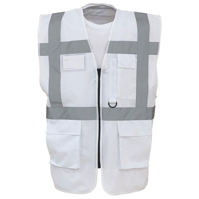 Multifunctional executive hi-vis waistcoat (HVW801) White