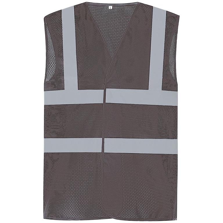 Top cool open mesh 2-band-and-braces waistcoat (HVW120) Grey