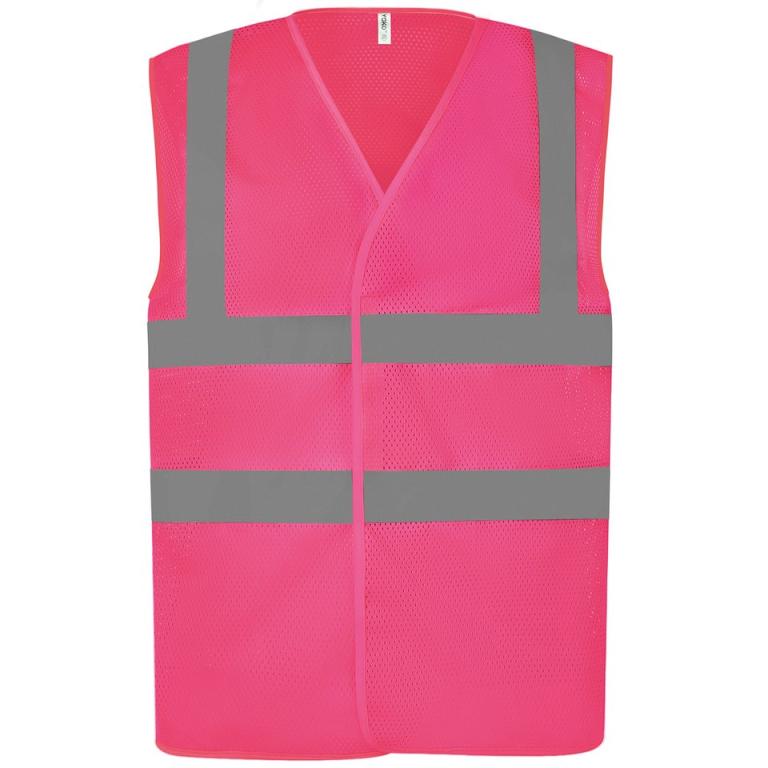 Top cool open mesh 2-band-and-braces waistcoat (HVW120) Pink