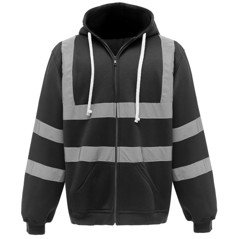 Hi-vis zip hoodie (HVK07) Black