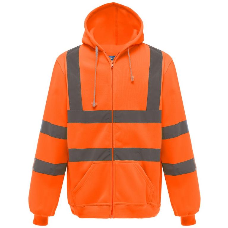 Hi-vis zip hoodie (HVK07) Orange