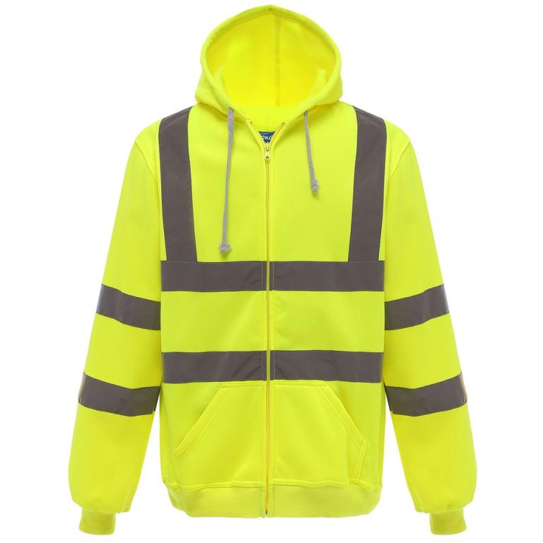 Hi-vis zip hoodie (HVK07) Yellow