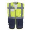 Hi-vis top cool open-mesh executive waistcoat (HVW820) Yellow/Navy