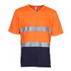 Hi-vis top cool super light v-neck t-shirt (HVJ910) Orange/Navy