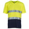 Hi-vis top cool super light v-neck t-shirt (HVJ910) Yellow/Navy