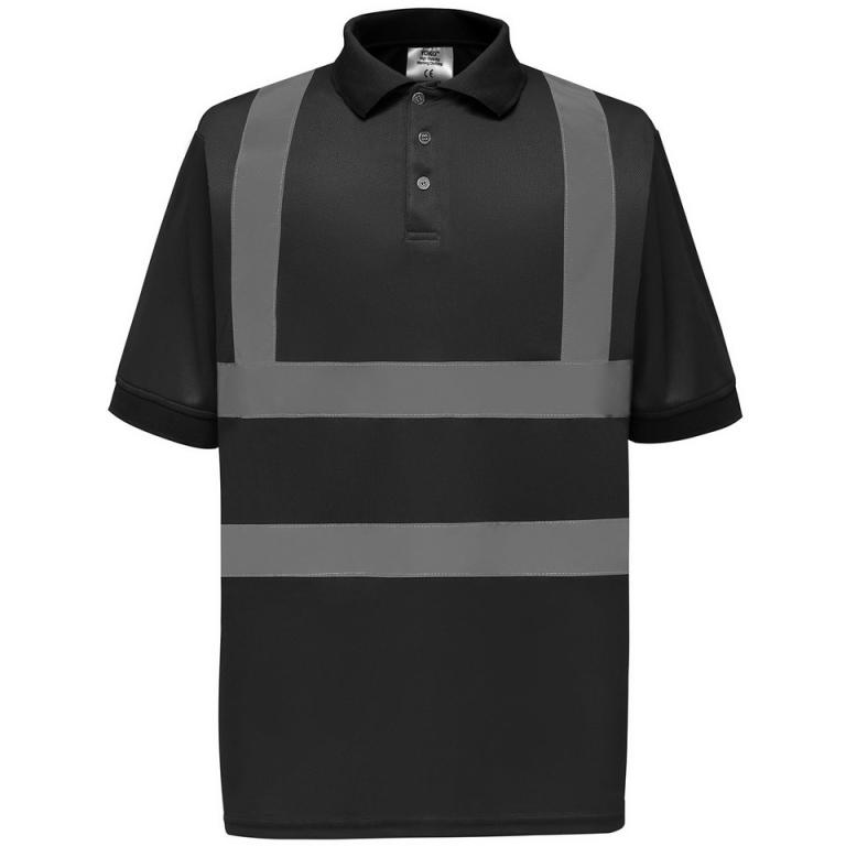 Hi-vis short sleeve polo (HVJ210) Black