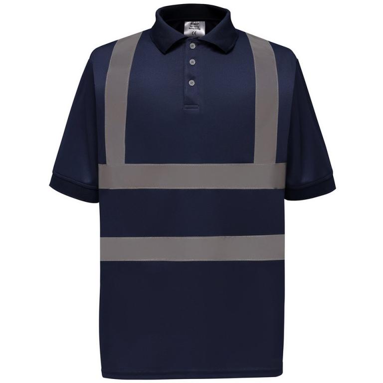 Hi-vis short sleeve polo (HVJ210) Navy